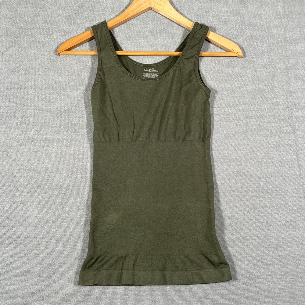 Marilyn Monroe Slim Fit Seamless Tank Top Women Size S Olive Green Nylon